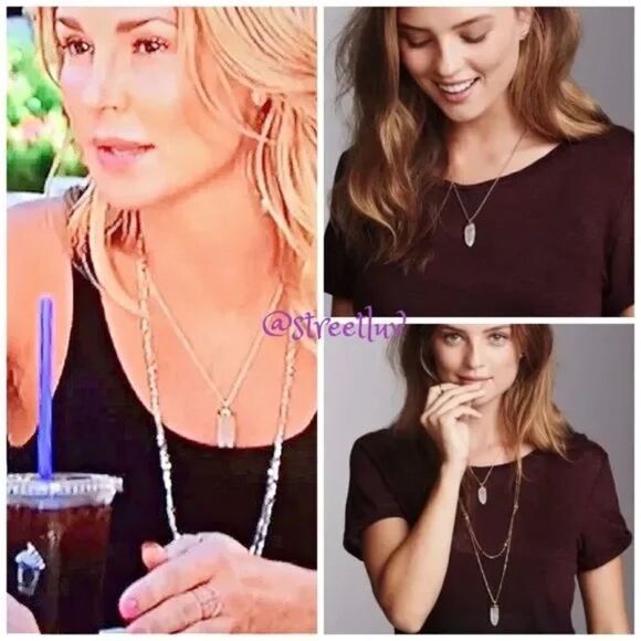 stella & dot ~ aria layering pendant necklace ~ gold crystal - Picture 11 of 12